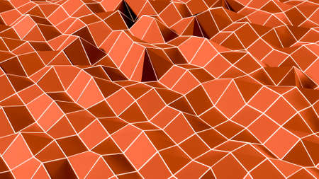 abstract background of white triangular lines on red background. 3d render