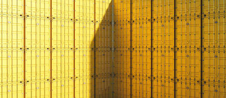 yellow corner truck container pattern. 3d rendering