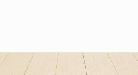 closeup of isolated wooden boards for product display with white background for cutout. 3d renderの写真素材