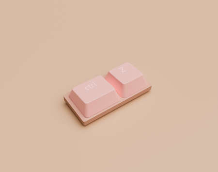 Shortcut button Ctrl z and undo or backspace on the keyboard. minimal scene. 3d render