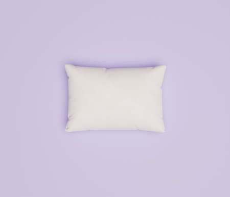 mockup of white pillow with texture on purple background. 3d renderの写真素材