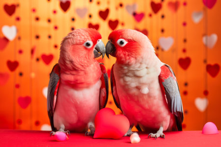 Two Lovebirds Sharing a Valentine Momentの素材
