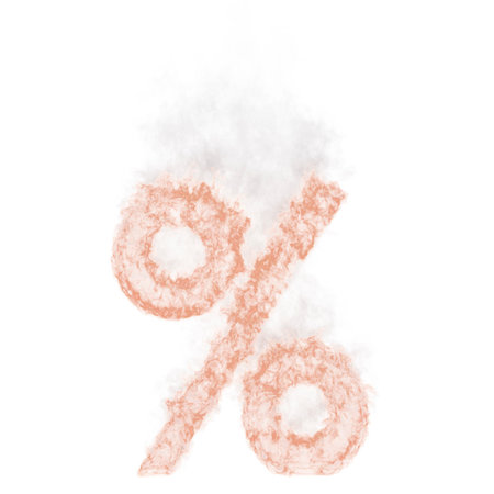 Burning percentage symbol. Transparent background. 3d renderingの写真素材