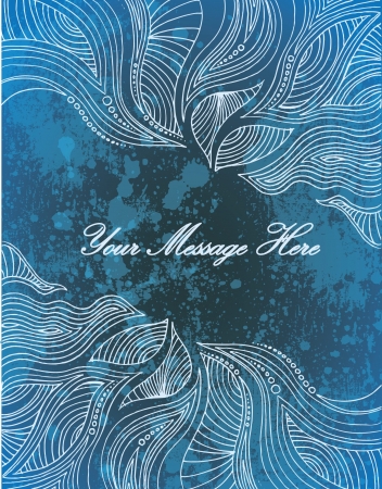 Abstract hand-drawn pattern, waves background のイラスト素材