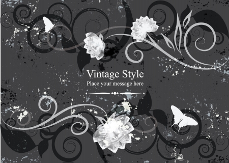Floral Background with butterflies  Element for design  のイラスト素材