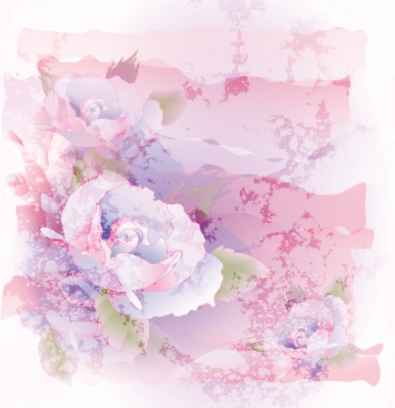 Grunge watercolor floral background のイラスト素材