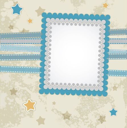 Romantic scrapbook for invitation, greeting, happy birthday label, postcard frame, baby texture, child album, holiday card.のイラスト素材