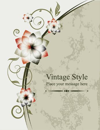 Floral vector background  Vintage frame, element for design  のイラスト素材