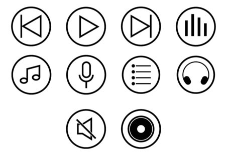 Icon set of player media button - vector iconic designのイラスト素材