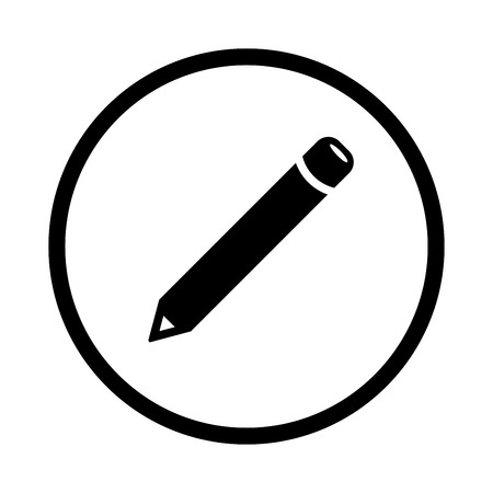 Pencil icon, iconic symbol inside a circle, on white background. Vector Iconic Design.のイラスト素材