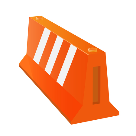 Flat 3d Isometric Plastic barrier, isometric for graphic template - 3D vector illustration.のイラスト素材