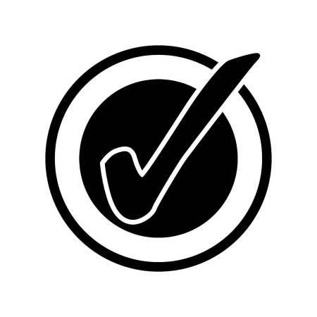 Check mark rounded icon, iconic symbol inside a circle, on transparency grid.  Vector Iconic Design.のイラスト素材