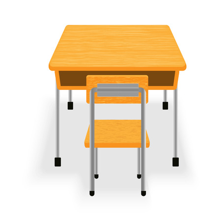 Isolated of Table and chair for classroom, Education concept-Vector Illustrationのイラスト素材