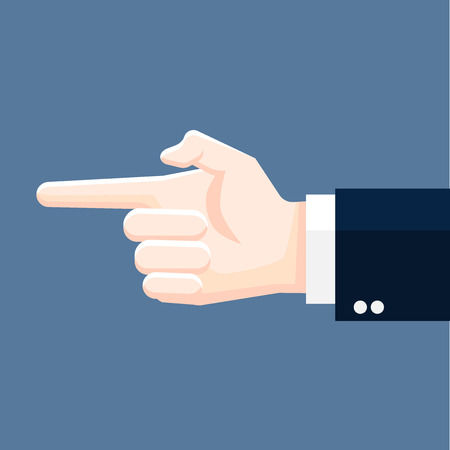Businessman hand pointing, business concept in leadership directing. Flat design Vector Illustration.のイラスト素材