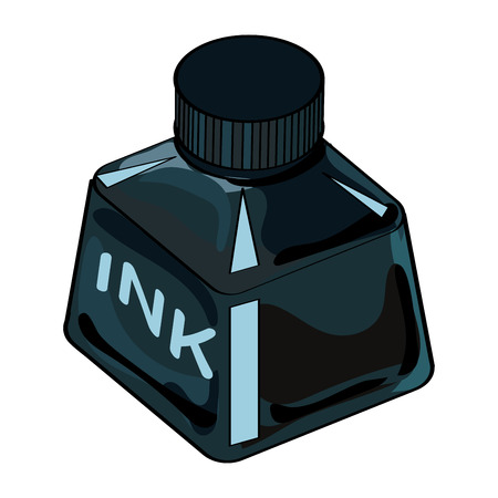 Isolated Ink Bottle cartoon on white Background - Vector Illustrationのイラスト素材