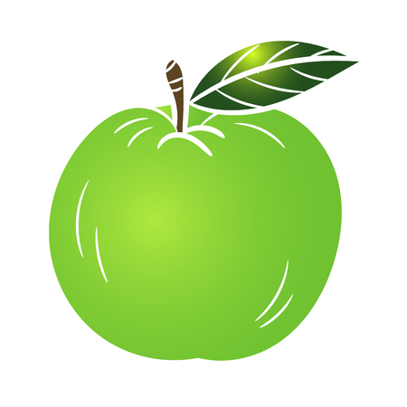 Illustration Green Apple isolated on white background - Vector Illustration.のイラスト素材