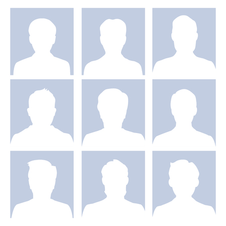Male avatar human empty faces people bust character, Flat design - vector illustrationのイラスト素材