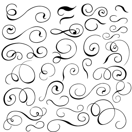 Calligraphic Gothic elegant elements of design and line decoration vintage for artwork. Vector illustrationのイラスト素材