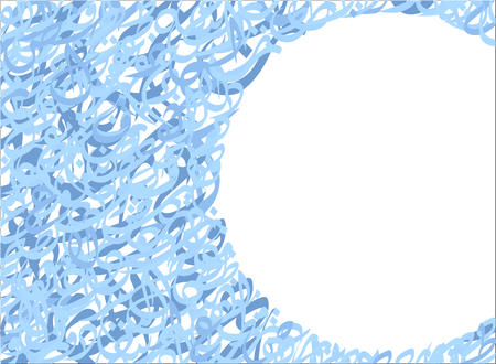 Abstract Pattern Blue Background from Random Arabic Letters with no particular meaning. Vector Background Illustration.のイラスト素材