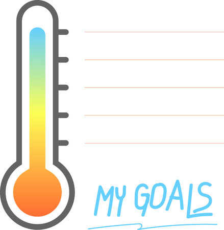 My goals printable with Thermometer sign, Trendy self-organization concept . Vector Illustrationのイラスト素材