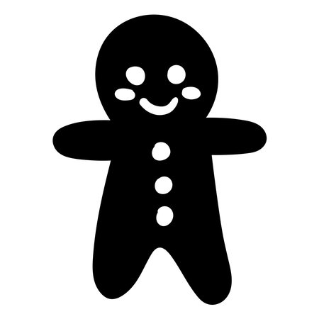 Holiday Christmas ginger bread man cookie, Vector Illustration.のイラスト素材