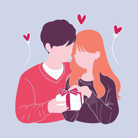 Romantic couples isolated on white background, portraits of man and woman in love hugging, cuddling and kissing. Hand drawn vector illustration for Valentine's day greeting card.のイラスト素材