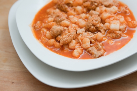 Hearty bowl of Posole, a native dish of New Mexicoの写真素材