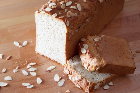Loaf of fresh baked gluten-free almond breadの写真素材