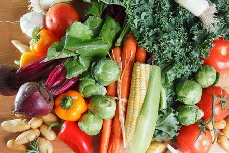 Assortment of raw colorful vegetablesの写真素材