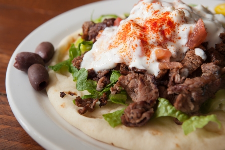 Flavorful Lamb Gyro on a Pitaの写真素材