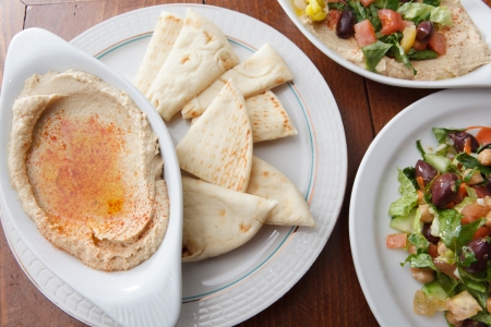 Several courses of a mediteranean style meal の写真素材