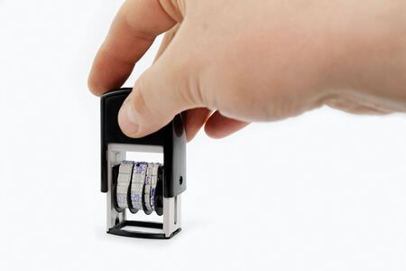 Date stamp isolated on whiteの写真素材