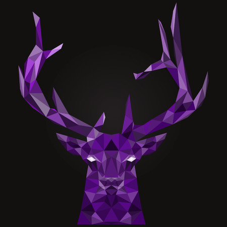 Abstract deer low poly. The purple color.のイラスト素材