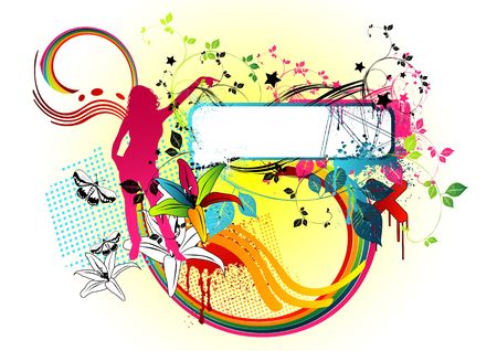 Wake up and smell the colours! Funky floral elements and music design piece.の写真素材