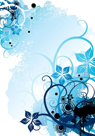 Natural Floral background in blues.の写真素材