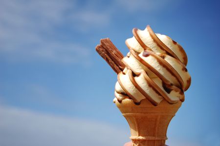 A chocolate icecream in summerの写真素材