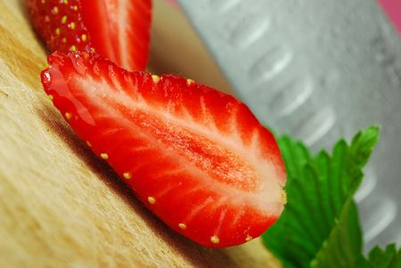 Sliced Strawberriesの写真素材