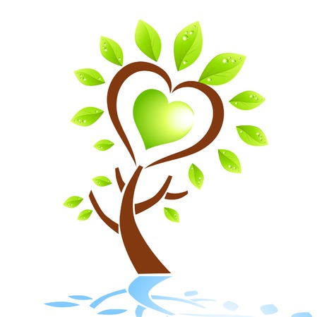 A tree in the shape of a heart. Vector illustrationのイラスト素材