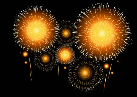 Golden vector fireworks display.の写真素材