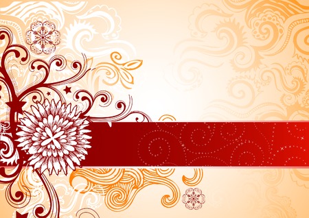 Festive floral background with hand drawn and vector elements. Vector illustration.のイラスト素材