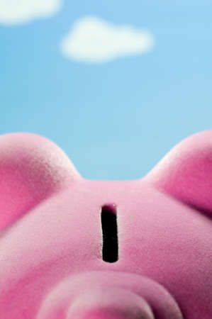 Slot for saving coins in a piggy bank.