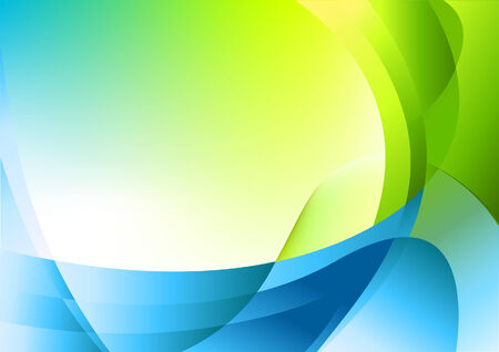 Abstract curved background in greens and blues.のイラスト素材