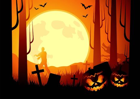 Halloween themed background. Vector illustrationの写真素材