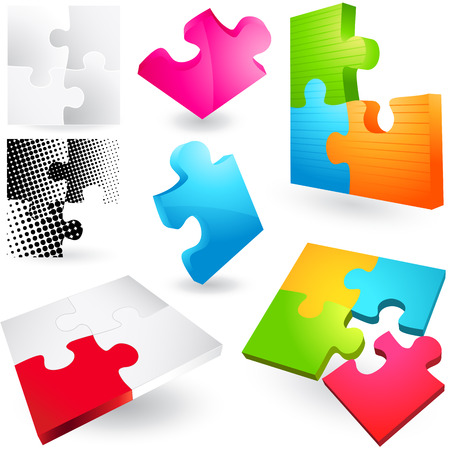 A collection of puzzle icons.のイラスト素材