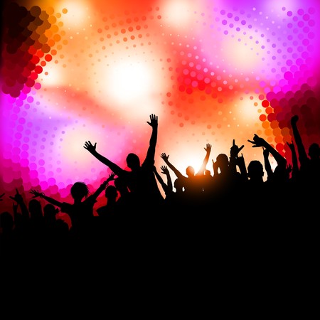 Large crowd of party people -   background.のイラスト素材