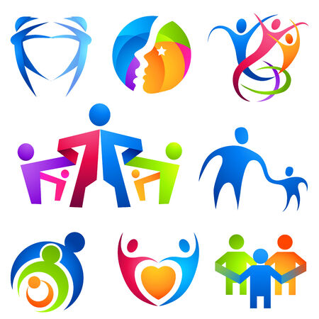 People Connected Symbols. A collection of people icons.のイラスト素材