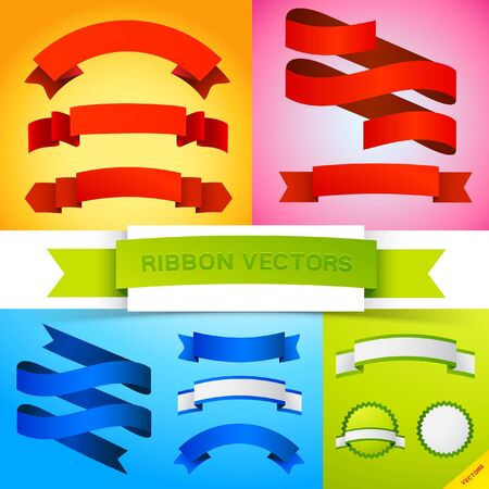 Ribbon Banners  A colourful collection of ribbon banners のイラスト素材