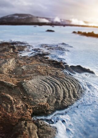 Geothermal Landscape, Iceland  Thermal waters and old lava flows の写真素材