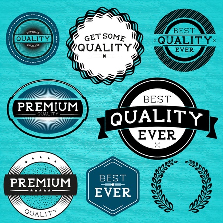 Retro Labels, grouped and layered のイラスト素材
