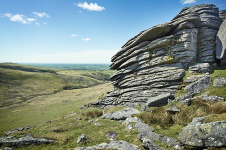 Rugged British terrain landscape, Dartmoor National Park のeditorial素材